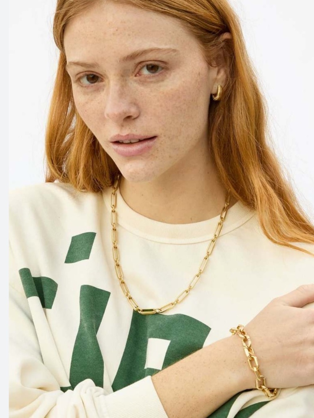 Clare V. Book Chain Necklace in Vintage Gold Color - Picture 3 of 4